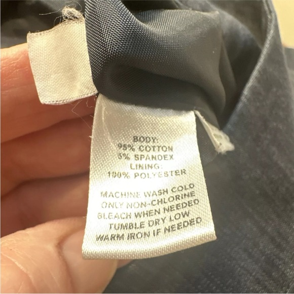 Ann Taylor Loft Size 4 Pencil Skirt Dark Blue Denim-Like Knee Length Pockets - Picture 7 of 13